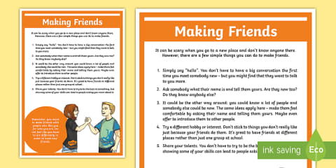 Making Friends Chart Making Friends Mind Map