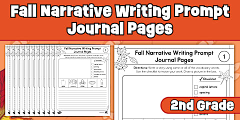 Second Grade Fall Finish the Story Narrative Writing Prompts