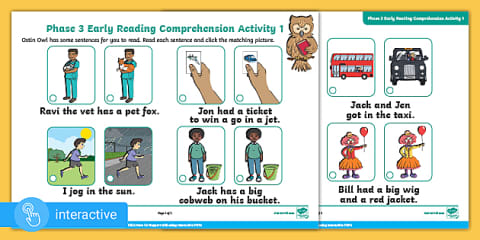 Interactive PDF: Phase 2 Early Reading Comprehension Activity 1
