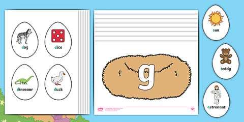 Roll and Write Easter Letter Formation 's, a, t, p, i, n' Activity