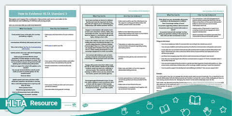 HLTA Standards and Evidence