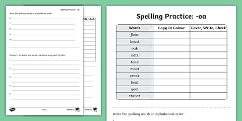 Grade 3 English Phonics re- Spelling Practice Sheets (CAPS Aligned)