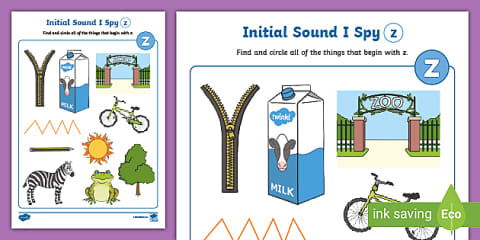 Initial z Sound Playing Cards