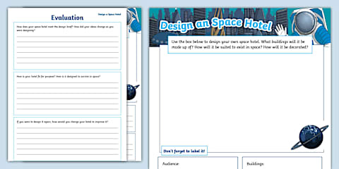 KS1 Design a Space Meal Worksheet