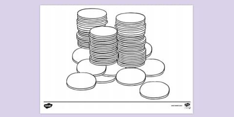 Piggy Bank Colouring Sheet