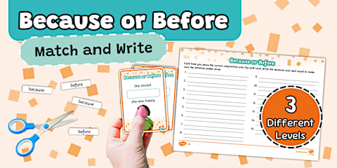 Joining Sentences with because Lesson Teaching Pack