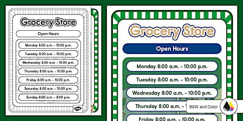 Grocery Store Dramatic Play Curbside Pickup Price List Sign