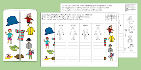 Grade R LS -Worksheets: Clothes for Different Seasons (CAPS Aligned)