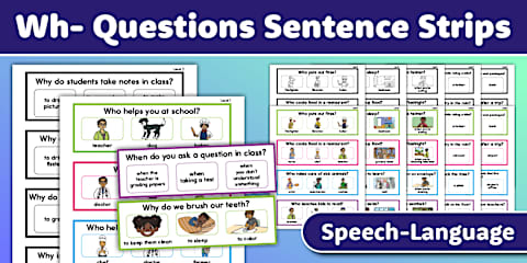 Question Words: Who, What, Where, When, Why, and How Posters