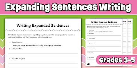 Sentence Building With Photos Activity for 3rd-5th Grade