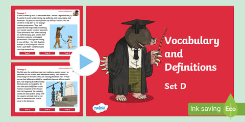 Vocabulary and Definitions Set E PowerPoint