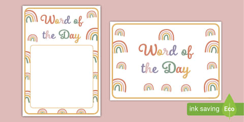 Botanical Themed Word of the Day Display Poster