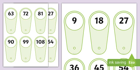 8 Times Table Number Fans