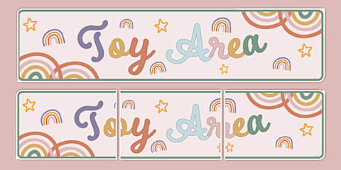 We Are a Rainbow of Possibilities Muted Rainbows Theme Vertical Door Banner
