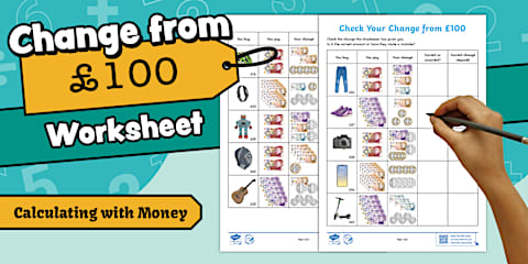 Check Your Change Worksheet