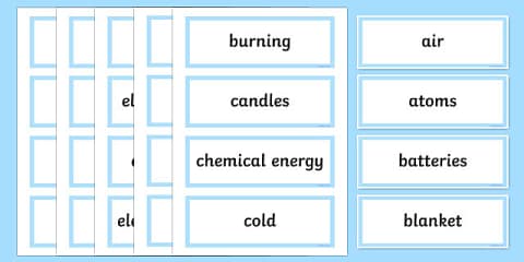 Science Up, Down and All Around Word Wall Display Cards