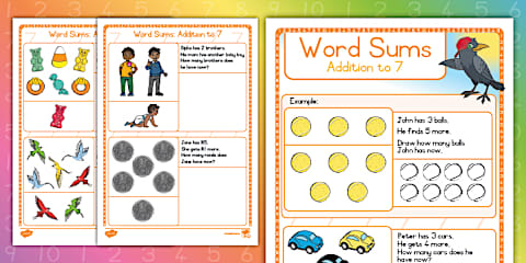 Gr R Maths - Problem Solving Counting to 10 - Worksheet (CAPS Aligned)