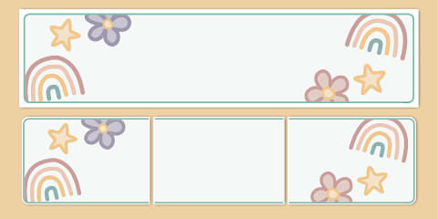 Muted Rainbow Themed Editable Poster
