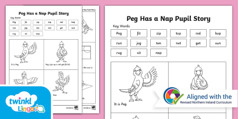 Peg Has a Nap CVC Comprehension Activity
