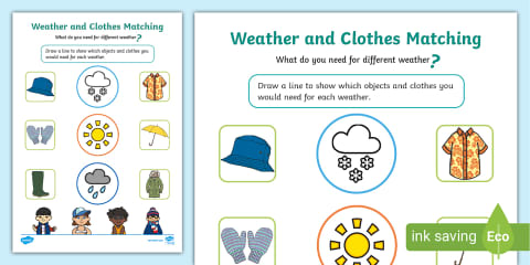 Workstation Pack: Weather Clothes Photo Sorting Activity Pack
