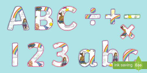 Patterned Display Lettering Retro-Themed Display Lettering