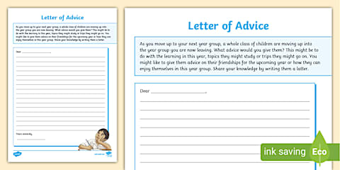 Features of an Advice Letter Checklist Display Poster