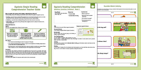 Pack 4 Dyslexia Intervention Simple Reading Comprehension: Read the ...