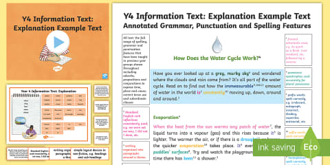 Y5 Information Texts: Explanation Model/Example Text