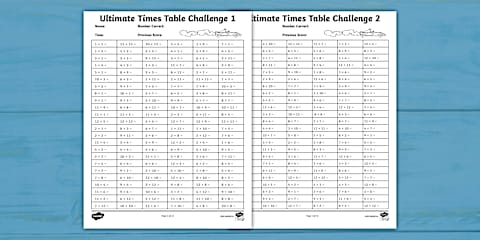 Ultimate Times Table Challenge for 3rd-5th Grade