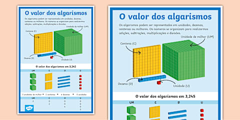 Cartões de matemática - valor posicional, contagem, decomposição ...