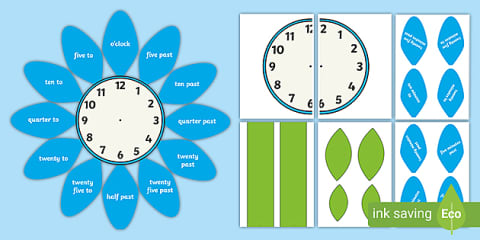 Time Writing Clocks Foldable Visual Aid Template