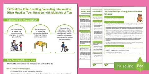 EYFS Maths Ordering Numbers Same-Day Intervention Plan: Children May ...