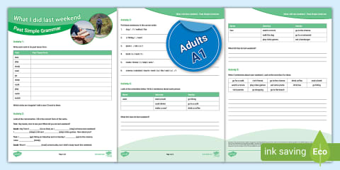 Mixed Tenses Activity Sheet [Adults, B1]