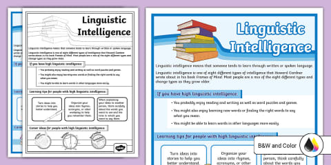 Gardner's Multiple Intelligences: Kinesthetic Intelligence Poster