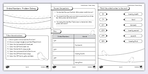 Grade 3 - Mathematics: Mental Math Order Numbers - Activity sheet (CAPS ...