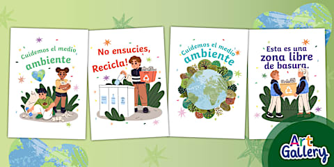 Afiche sobre el cuidado del medio ambiente