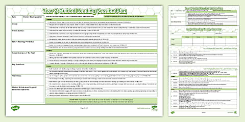 Year 1 Victorian Curriculum Guided Reading Session Planning Template