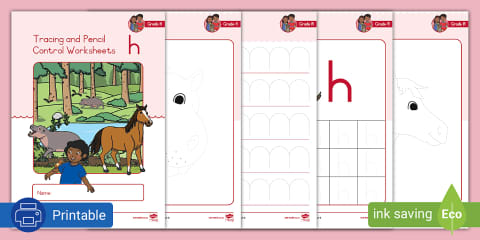 Grade R Letters Grade R Phonics - Tracing and Pencil Control Worksheet - Letter r (CAPS ...
