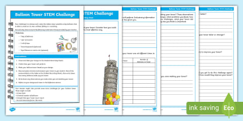 Young Inventor STEM Challenge Cards