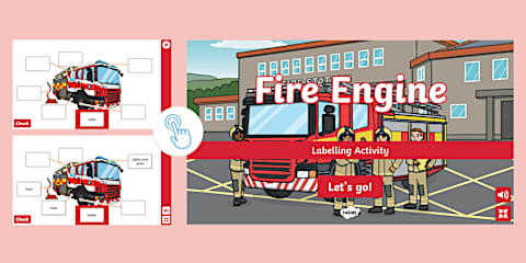 Fire Engine Themed Display Lettering