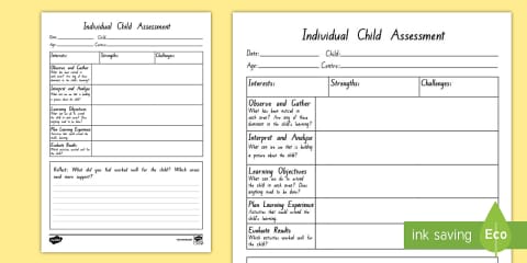 Play-Based Learning Observation Sheet