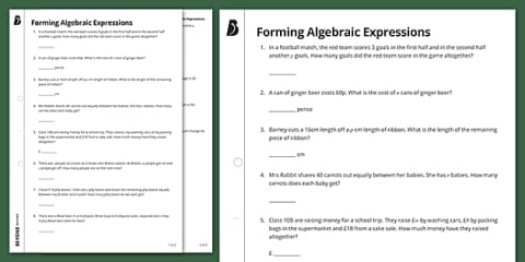 Form Expressions Forming Algebraic Expressions