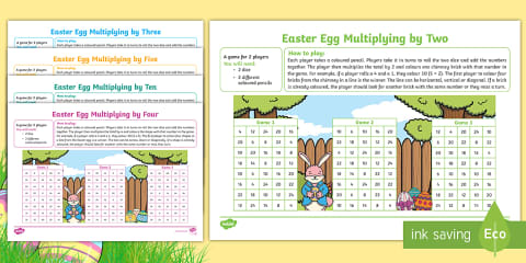 Easter Themed Subtraction Mosaic Worksheets