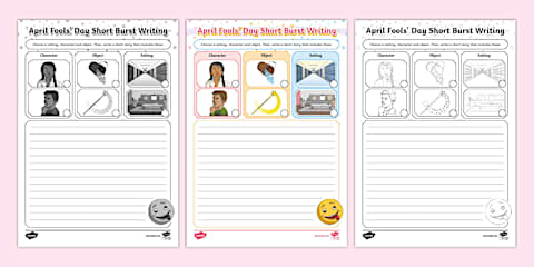 KS1 April Fools' Day Short Burst Writing Template