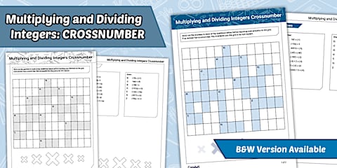 Sixth Grade Adding, Subtracting, Multiplying, and Dividing Integers Maze