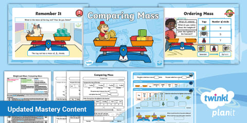 PlanIt Maths Year 1 Measurement Lesson Pack 1: Understanding Mass and ...