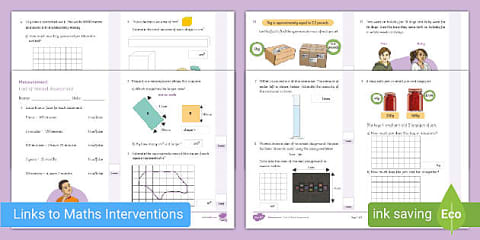Year 5 Measurement Converting Measures Maths Challenge Cards