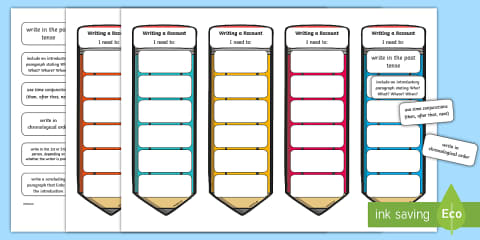 Recount Narrow Lined Writing Frame