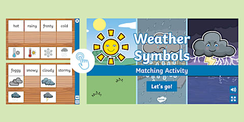 Weather Shadow Mathcing Game Weather Symbols Interactive Shadow Matching Game