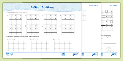 3-digit Vertical Algorithm Addition Worksheet